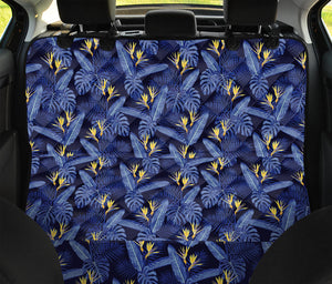 Blue Hawaiian Tropical Pattern Print Pet Car Back Seat Cover