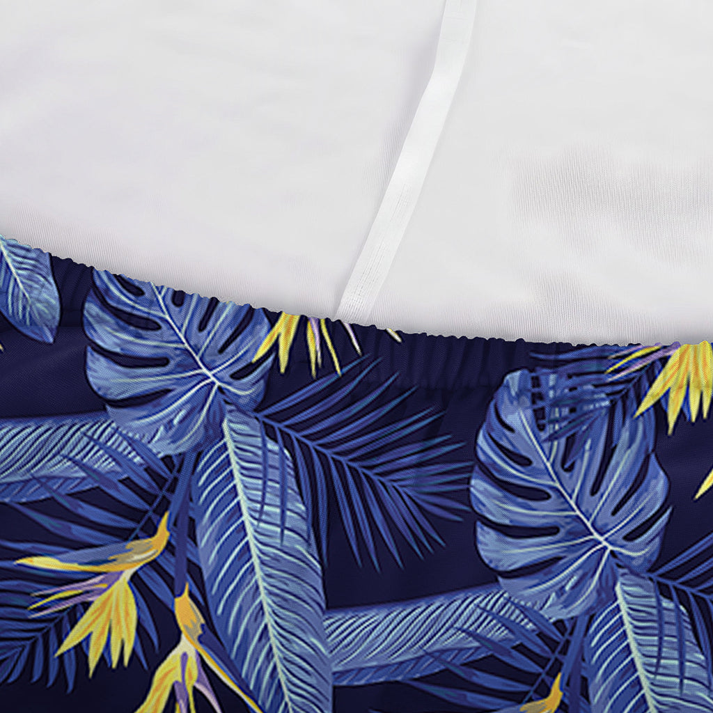 Blue Hawaiian Tropical Pattern Print Sofa Cover