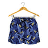 Blue Hawaiian Tropical Pattern Print Women's Shorts