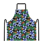 Blue Hawaiian Wildflowers Pattern Print Apron