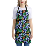 Blue Hawaiian Wildflowers Pattern Print Apron