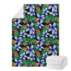 Blue Hawaiian Wildflowers Pattern Print Blanket