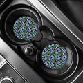 Blue Hawaiian Wildflowers Pattern Print Car Coasters