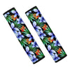 Blue Hawaiian Wildflowers Pattern Print Car Seat Belt Covers