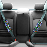 Blue Hawaiian Wildflowers Pattern Print Car Seat Belt Covers