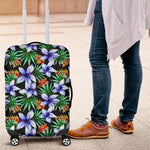 Blue Hawaiian Wildflowers Pattern Print Luggage Cover GearFrost