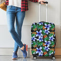 Blue Hawaiian Wildflowers Pattern Print Luggage Cover