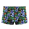 Blue Hawaiian Wildflowers Pattern Print Men's Boxer Briefs