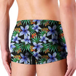 Blue Hawaiian Wildflowers Pattern Print Men's Boxer Briefs