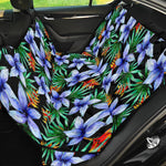 Blue Hawaiian Wildflowers Pattern Print Pet Car Back Seat Cover