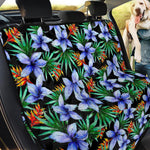 Blue Hawaiian Wildflowers Pattern Print Pet Car Back Seat Cover