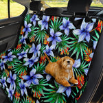 Blue Hawaiian Wildflowers Pattern Print Pet Car Back Seat Cover