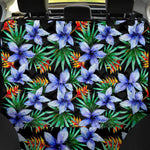 Blue Hawaiian Wildflowers Pattern Print Pet Car Back Seat Cover