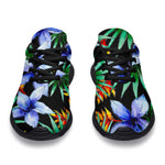 Blue Hawaiian Wildflowers Pattern Print Sport Shoes GearFrost