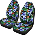 Blue Hawaiian Wildflowers Pattern Print Universal Fit Car Seat Covers