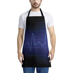 Blue Heartbeat Print Apron