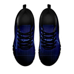 Blue Heartbeat Print Black Sneakers