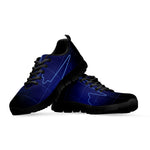 Blue Heartbeat Print Black Sneakers