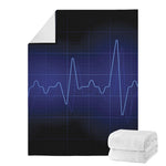 Blue Heartbeat Print Blanket