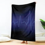 Blue Heartbeat Print Blanket
