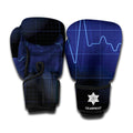 Blue Heartbeat Print Boxing Gloves