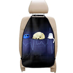 Blue Heartbeat Print Car Seat Organizers