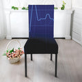 Blue Heartbeat Print Dining Chair Slipcover