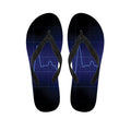 Blue Heartbeat Print Flip Flops