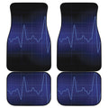 Blue Heartbeat Print Front and Back Car Floor Mats