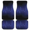 Blue Heartbeat Print Front and Back Car Floor Mats