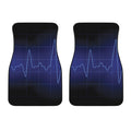 Blue Heartbeat Print Front Car Floor Mats