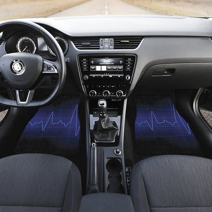 Blue Heartbeat Print Front Car Floor Mats