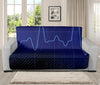 Blue Heartbeat Print Futon Protector