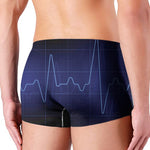 Blue Heartbeat Print Men's Boxer Briefs