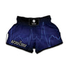 Blue Heartbeat Print Muay Thai Boxing Shorts