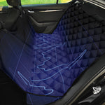 Blue Heartbeat Print Pet Car Back Seat Cover