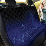 Blue Heartbeat Print Pet Car Back Seat Cover