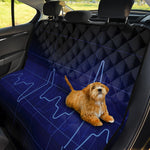 Blue Heartbeat Print Pet Car Back Seat Cover