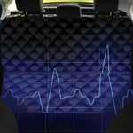 Blue Heartbeat Print Pet Car Back Seat Cover