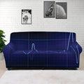 Blue Heartbeat Print Sofa Cover