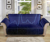 Blue Heartbeat Print Sofa Protector