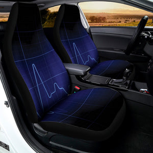Blue Heartbeat Print Universal Fit Car Seat Covers