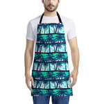 Blue Hibiscus Palm Tree Pattern Print Apron