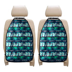 Blue Hibiscus Palm Tree Pattern Print Car Seat Organizers