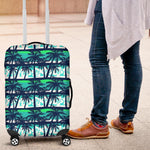 Blue Hibiscus Palm Tree Pattern Print Luggage Cover GearFrost
