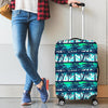 Blue Hibiscus Palm Tree Pattern Print Luggage Cover GearFrost