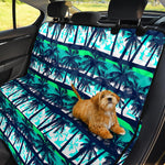 Blue Hibiscus Palm Tree Pattern Print Pet Car Back Seat Cover