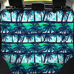 Blue Hibiscus Palm Tree Pattern Print Pet Car Back Seat Cover