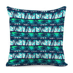 Blue Hibiscus Palm Tree Pattern Print Pillow Cover