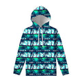 Blue Hibiscus Palm Tree Pattern Print Pullover Hoodie